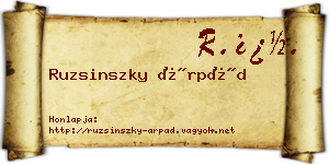 Ruzsinszky Árpád névjegykártya